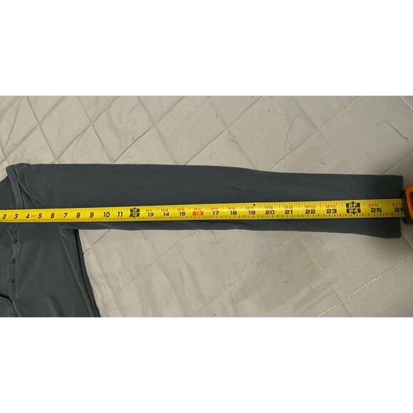 HOLLISTER Women’s Long Sleeve Henley Top Small Blue Ribbed Stretch Button Front - Picture 4 of 11